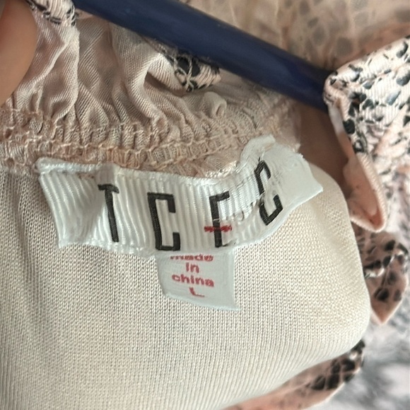 TCEC Pink Snake Print Frilly Sleeve Mini Dress Size L - Picture 5 of 6